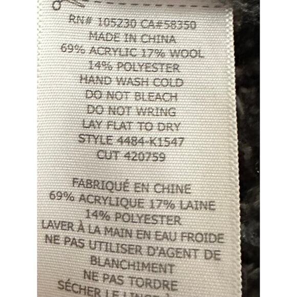 JOIE Wool-Blend Fuzzy Nubby Marbled Open-Front Waterfall Cardigan Sweater- M - Picture 4 of 4